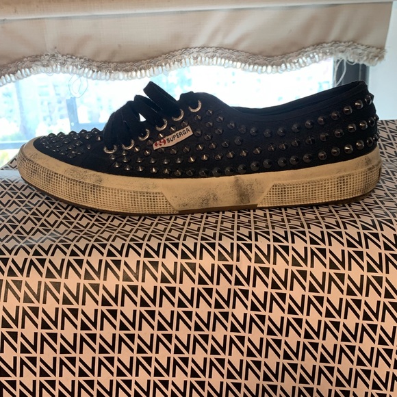 Superga Black Studded Sneakers - Picture 4 of 10